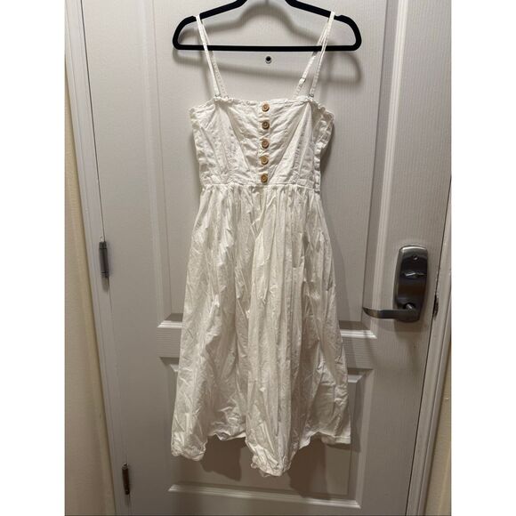 Free People Lilah Pleated Tube Dress White Midi Dress Size S - Picture 5 of 7